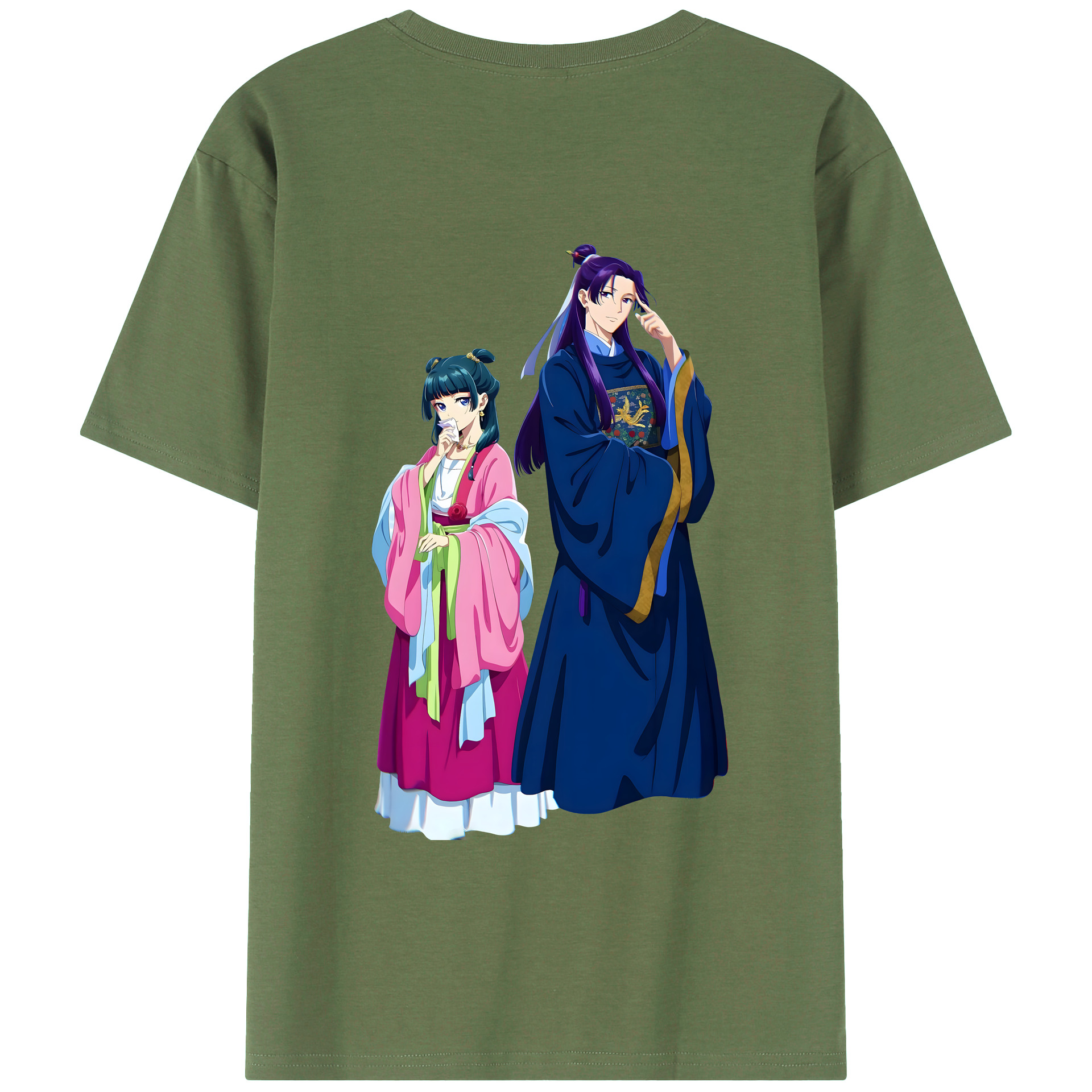 （画像用） 薬屋のひとりごと The Apothecary Diaries 綿100％ メンズ半袖Tシャツ（バックプリント） 通気性